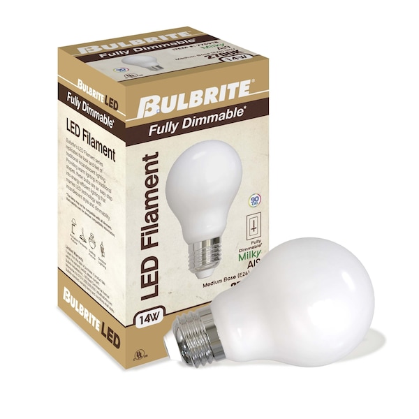 100 - Watt Equivalent A19 Dimmable Medium Screw LED Light Bulb Warm White Light 2700K, 4PK